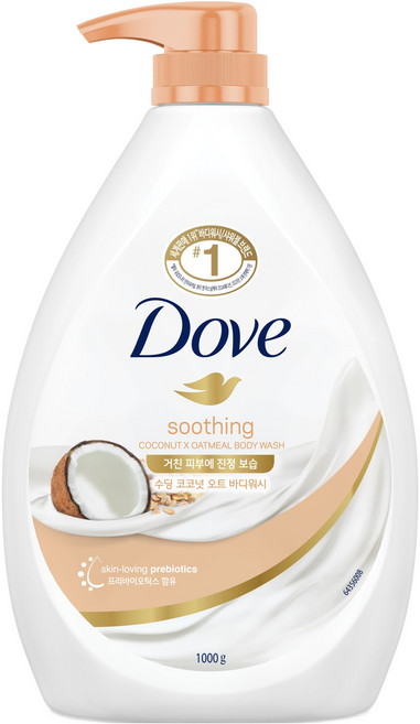 도브 수딩 코코넛 오트 바디워시, 1kg, 1개