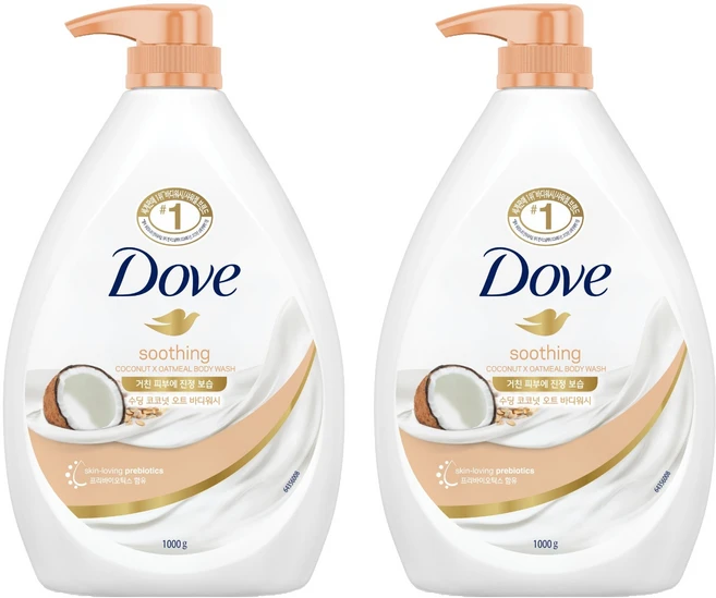 도브 수딩 코코넛 오트 바디워시, 1kg, 2개 - 쿠팡