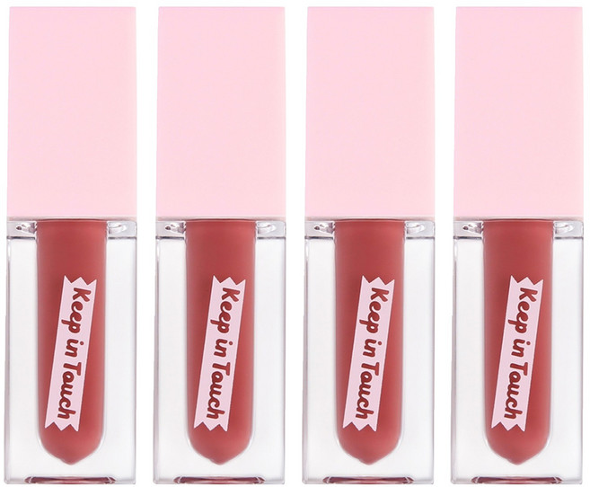 [비건뷰티] 키핀터치 젤리 립 플럼퍼 틴트, 로제, 4개