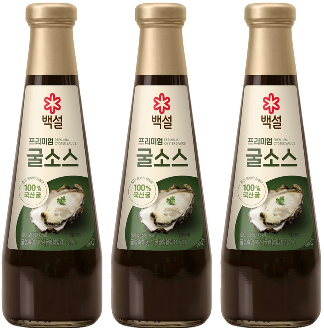 백설 프리미엄 굴소스, 3개, 500g