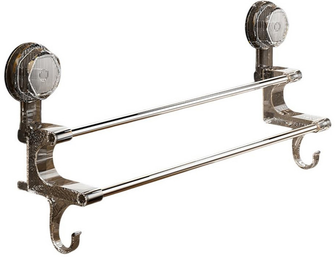 菓拉小舖 真空吸盤毛巾架, 1個, 透灰色