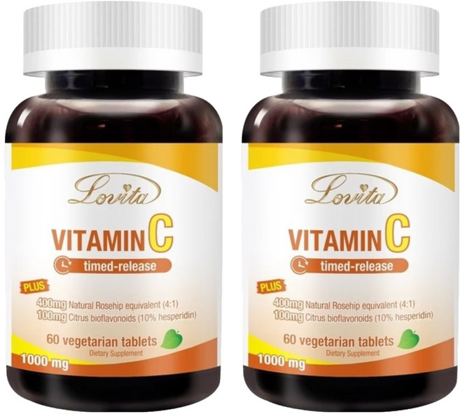 Lovita 愛維他 長效緩釋型維他命C素食錠1000mg, 60顆, 2罐