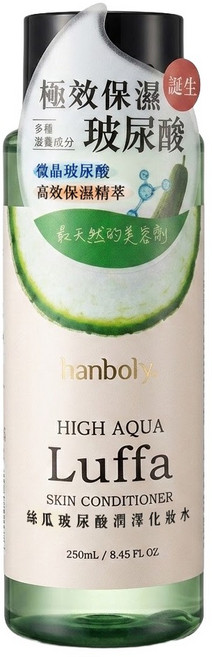 hanboly 韓波俐 絲瓜玻尿酸潤澤化妝水, 250ml, 1瓶