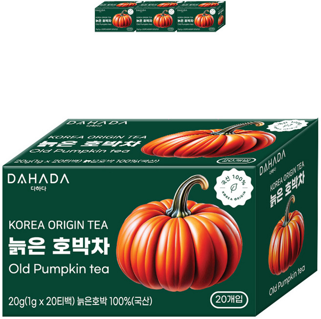 다하다 늙은 호박차, 1g, 20개입, 4개