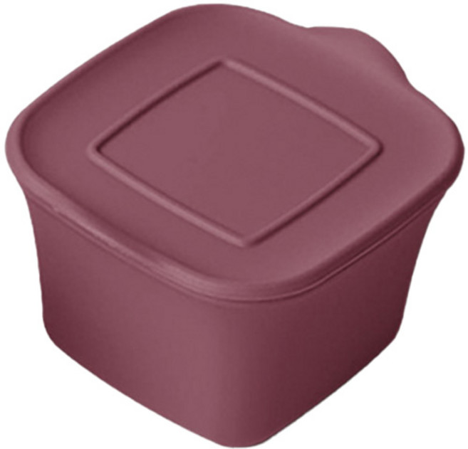 마미스테이블 냠냠 실리콘 밀폐용기, 버건디, 1개