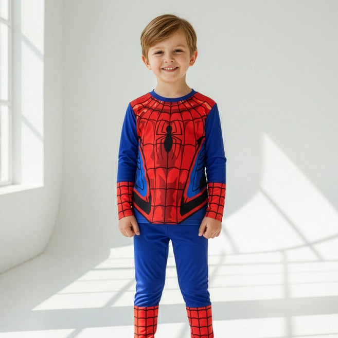 프리미에팜 남아용 스파이더맨 코스튬 피치기모 상하세트