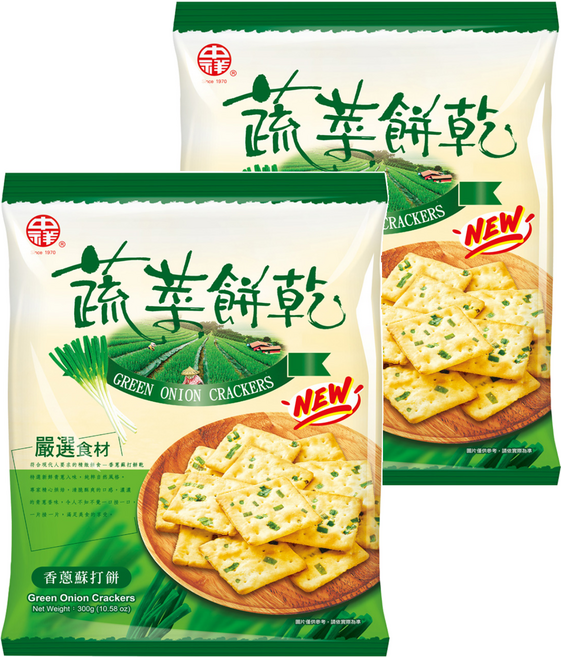 中祥 香蔥蘇打餅, 300g, 2袋