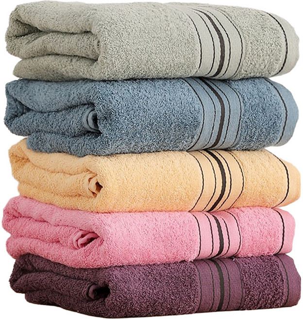 星紅織品 石墨烯毛巾 365g, 藍色 + 綠色 + 粉色 + 紫色 + 黃色, 5條