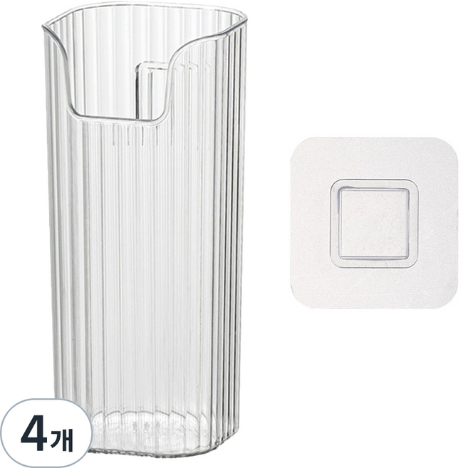 조이베리 다용도 우산꽂이 스토리지 박스 + 접착시트 1P, 투명화이트, 4개
