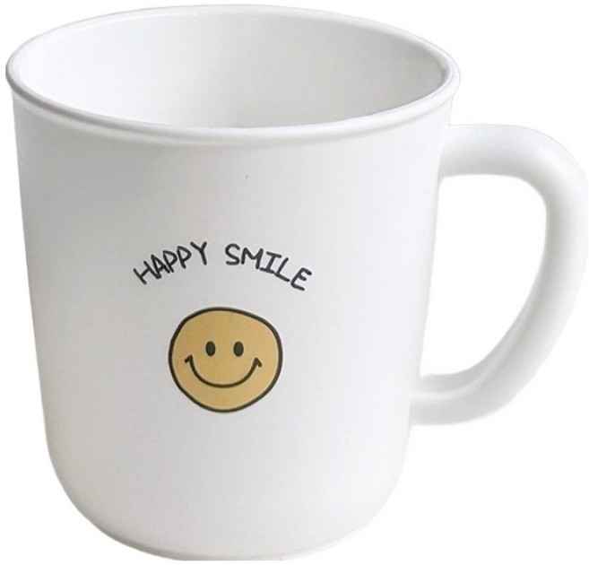데코뷰 스마일 샤카샤카 양치컵, 화이트 + 옐로우 + 차콜, 1개