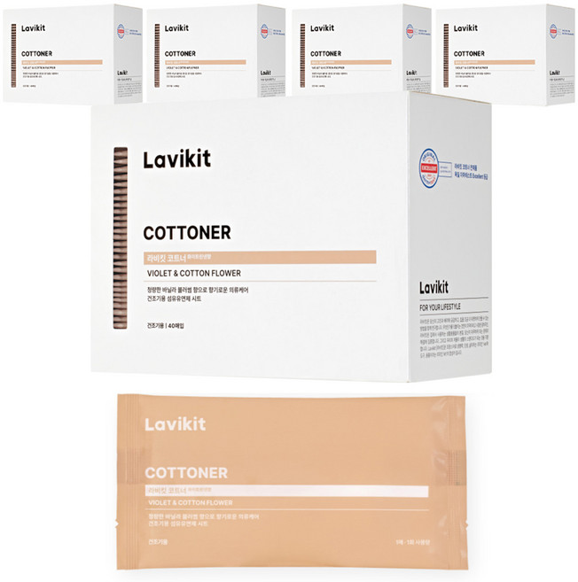 라비킷 코트너 시트 섬유유연제 화이트린넨향 본품, 40개입, 5개