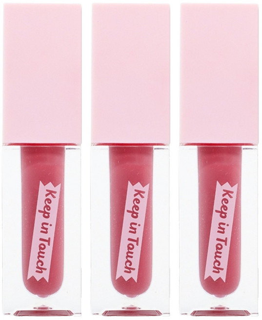 [비건뷰티] 키핀터치 젤리 립 플럼퍼 틴트, 파라다이스핑크, 3개