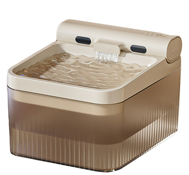 毛皇上 智能感應 奶油白 4L大容量 三重過濾 寵物飲水機, 1個