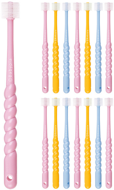 예꼬맘 360도 2단계 유아 칫솔, 혼합색상, 3개입, 5개