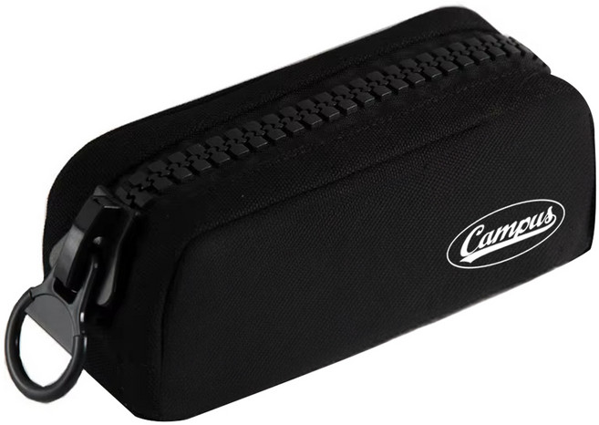 탐사 점보 지퍼 캠퍼스 필통 펜 파우치, 블랙, 1개