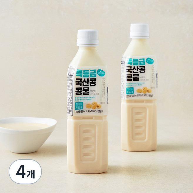 맑은물에 특등급 국산콩 콩물, 500ml, 4개