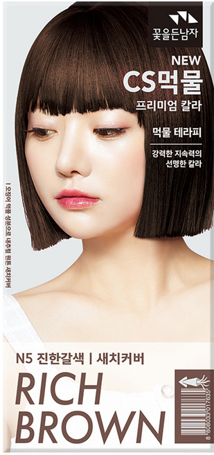 꽃을든남자 CS먹물 프리미엄 칼라크림 일반염모제, N5진한갈색, 1개