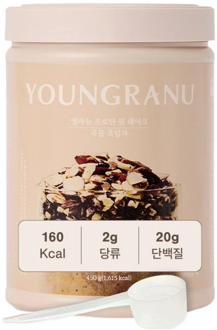 영라뉴 대용량 프로틴 핏 쉐이크 곡물흑임자맛, 450g, 1개 - 쿠팡