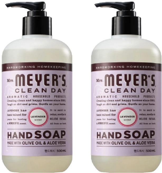 [비건라이프] 미세스마이어스클린데이 핸드워시 라벤더향, 500ml, 2개 - 쿠팡