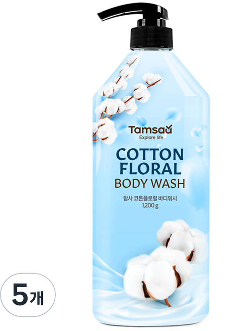 탐사 코튼플로럴 바디워시, 1.2kg, 5개