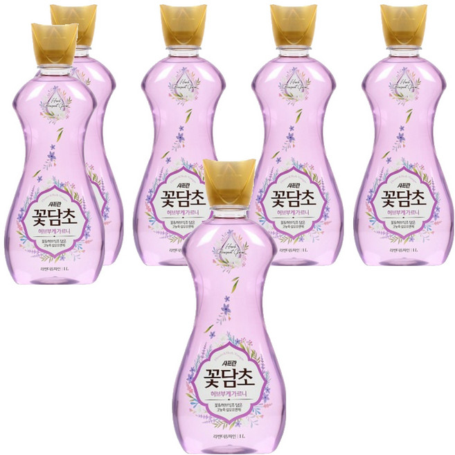 [비건라이프] 샤프란 꽃담초 섬유유연제 라벤더, 1L, 6개