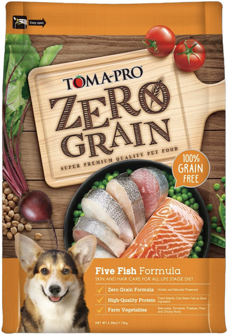 TOMA-PRO 優格 全齡犬 零穀 乾飼料, 1.13kg, 1袋, 5種魚