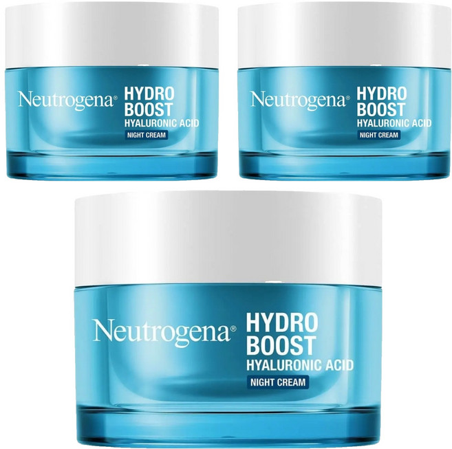 Neutrogena 台灣公司貨 水活保濕晚霜, 50g, 3罐