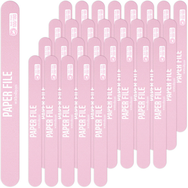 위드샨 자연 네일 페이퍼 파일 100/180, 60개, 혼합색상