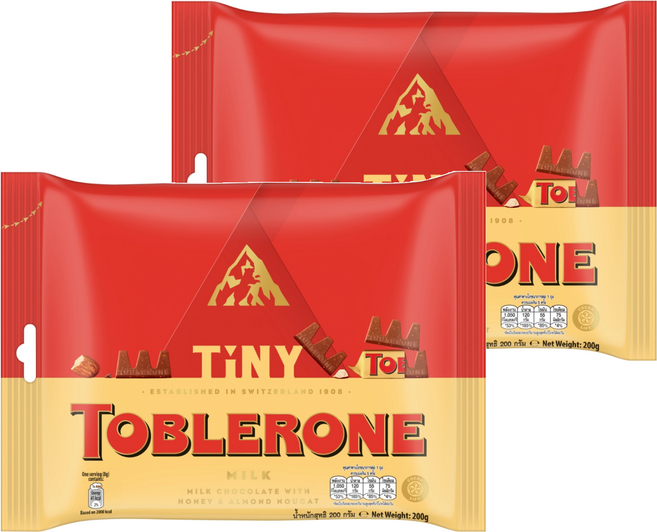 TOBLERONE 瑞士三角迷你牛奶巧克力, 200g, 2袋