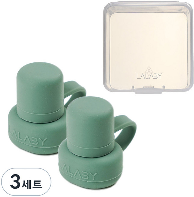 랄라비 실리콘 파우치 토퍼 2P 세트 빨대컵부속용품, 3세트, 토퍼2P(Green)+케이스