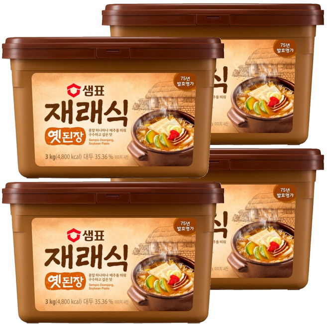 샘표 재래식 옛된장, 3kg, 4개