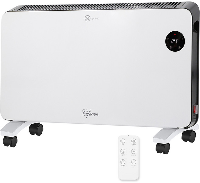 시프이컴 벽결이 스탠드 겸용 리모컨 이동식 컨벡션 히터, NDFL2030R, 혼합색상