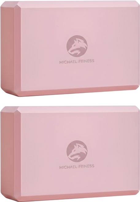 MICHAEL FITNESS 麥克健身 45D瑜珈磚套組, 初雲粉, 2個