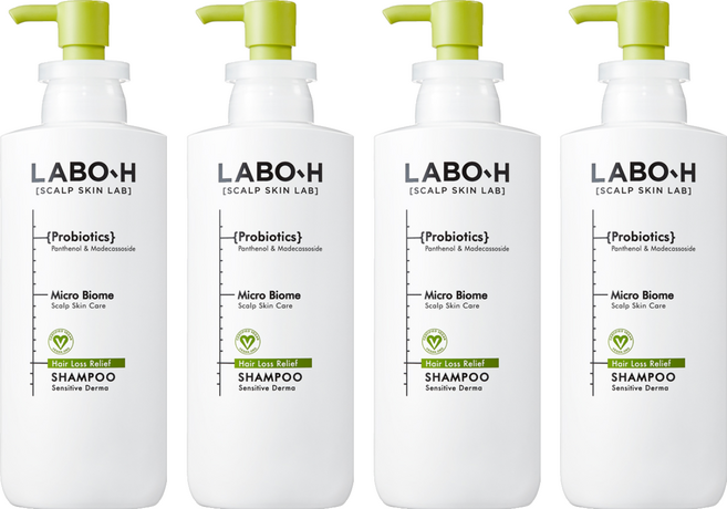 라보에이치 프로바이오틱스 탈모 완화 민감더마 샴푸, 400ml, 4개