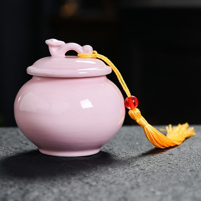 온리움 현관 장식용 단지 재물운 붉은 구슬 미니 항아리 라운드, 02 핑크