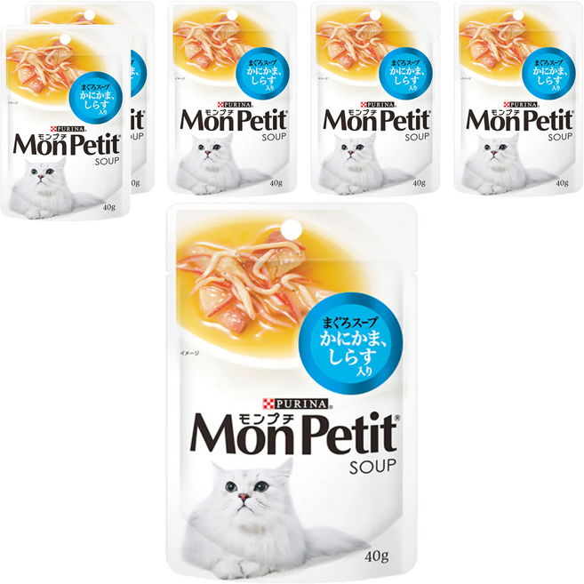 MonPetit 貓倍麗 極品上湯, 鮪魚 + 蟹肉 + 銀魚, 40g, 6包