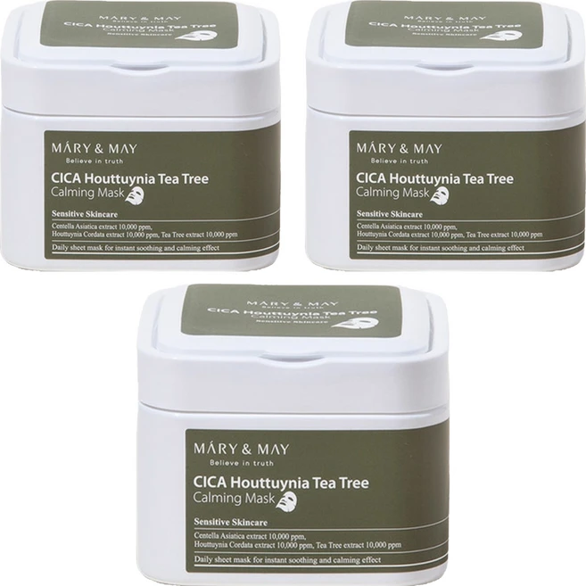 [비건뷰티] 마리엔메이 시카 어성초 티트리 카밍 뽑아쓰는 마스크팩 400g, 30개입, 3개 - 쿠팡