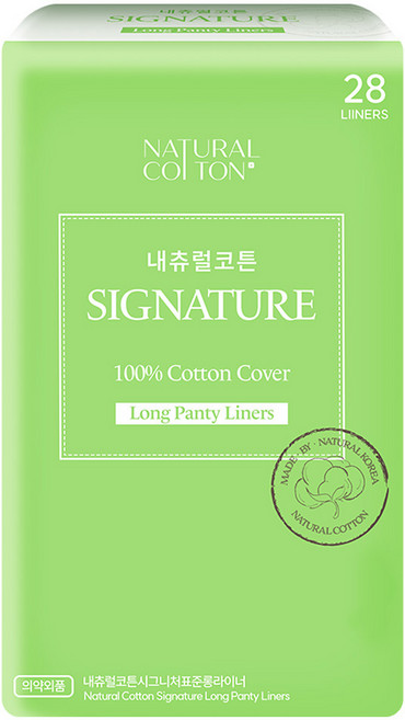 내츄럴코튼 시그니처 팬티라이너, 롱, 28개입, 1개