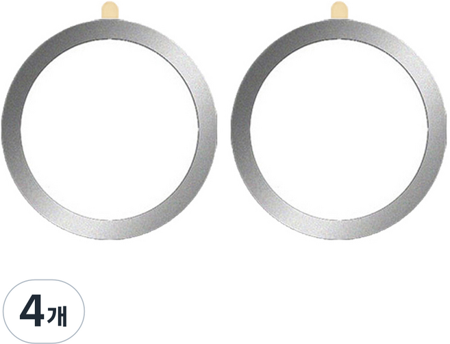 더블유케이스 맥세이프링 플레이트 호환 자석 스티커, 실버, 4개