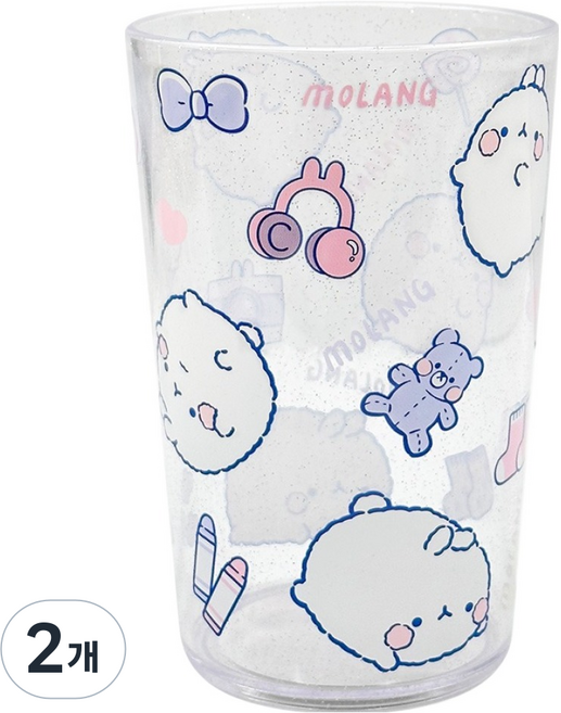 릴팡 몰랑이 블링 점보컵 500ml MO8285, 혼합색상, 2개