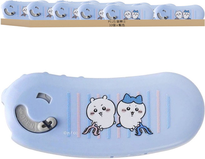 PLUS 普樂士 吉伊卡哇魔豆膠帶 10個 Set 6mm豆豆貼 捲軸式設計, 一起討伐 藍色, 1盒