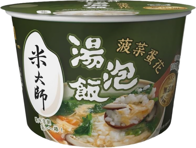 master mi 米大師 湯泡飯 菠菜蛋花, 129g, 1入