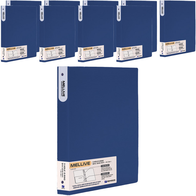 희망사무포인트 멜리브 O링 바인더 3공, 남색, 10개