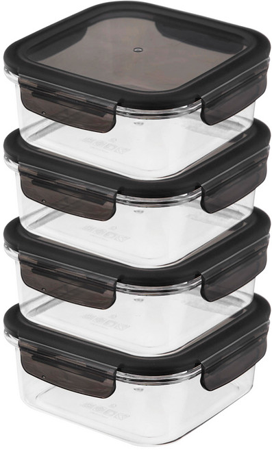 코멧 BPA FREE 클리어 정사각 밀폐용기 700ml, 4개, 단품