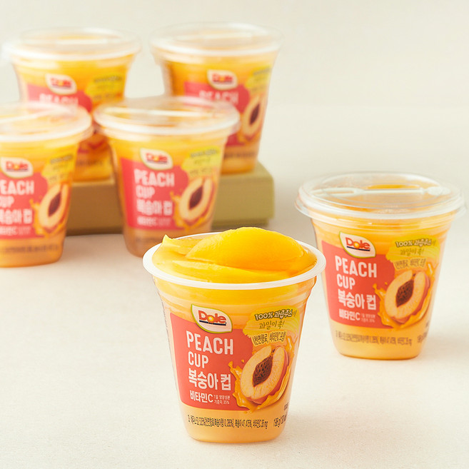 돌 후룻컵 복숭아컵, 198g, 1개입, 6개