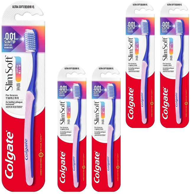 Colgate 高露潔 矯正牙刷 顏色隨機, 1入, 5支