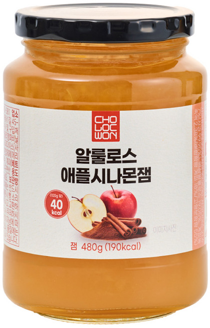 CHOLOCWON 低糖阿洛酮糖蘋果肉桂果醬, 480g, 1個