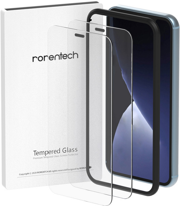 로랜텍 더스트넷 강화유리 액정보호필름 2개입, 1세트