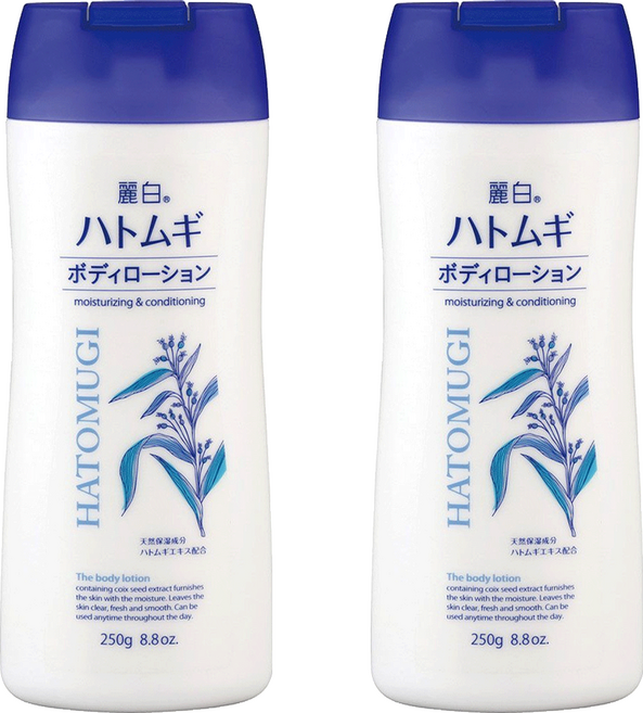KUMANO 熊野油脂 麗白 薏米身體乳霜 250g 保濕成分 打造透明感水潤肌, 2瓶