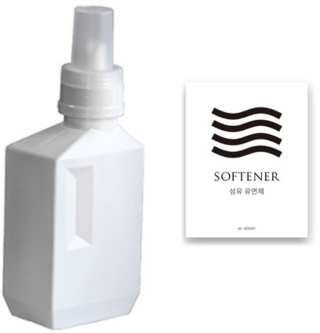 아토소 세탁세제 소분 디스펜서 650ml + 섬유유연제 라벨 1p, 화이트, 1세트